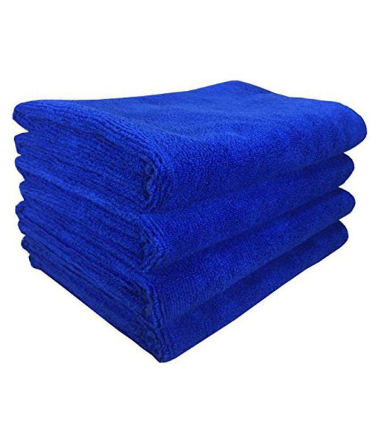 SOFTSPUN Microfiber Cloth 40x60 Cms, 4 Piece Towel Set, 340 GSM (Blue) Multi-Purpose Super Soft Absorbent Cleaning Towels for Home, Kitchen, Car, Cleans & Polishes Everything in Your Home.