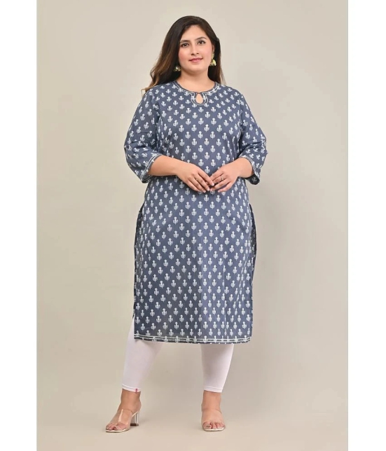 Swasti - Grey 100% Cotton Womens Straight Kurti ( Pack of 1 ) - None