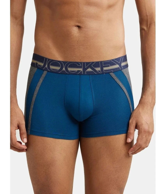 Jockey US21 Men Super Combed Cotton Elastane Stretch Solid Trunk - Poseidon - None