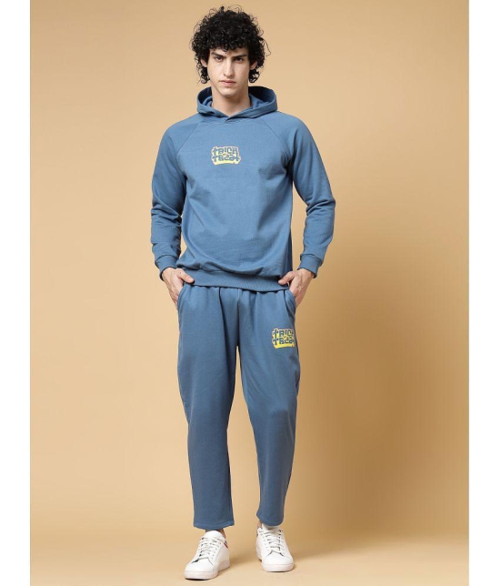 Rigo - Light Blue Fleece Regular Fit Mens Tracksuit ( Pack of 1 ) - None