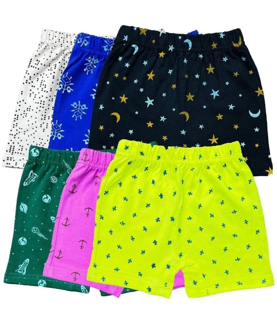 Diaz - Multicolor Cotton Girls Bloomers ( Pack of 6 ) - None