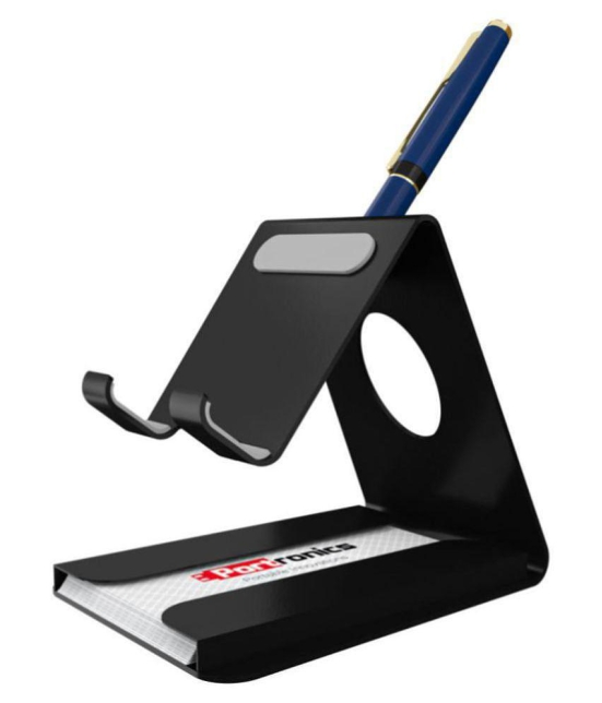 Portronics Modesk 4:Universal Mobile Stand with Card & Pen Holder ,Black (POR 1271) - Black