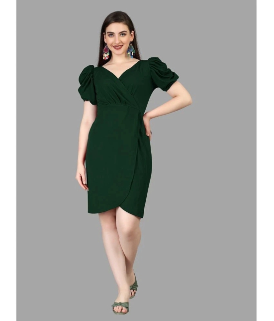 Apnisha Polyester Solid Above Knee Womens Bodycon Dress - Green ( Pack of 1 ) - None