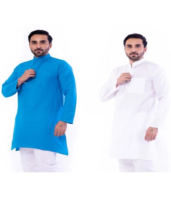 DESHBANDHU DBK Multi Cotton Kurta Pack of 2 - None