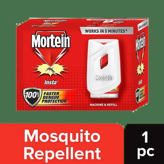 Mortein Mosquito Repellent Device Combo Pack - Machine + 3 Refills, 100% Protection Against Dengue Mosquitoes, Mosquito Killer Pack, (45Ml X 3)