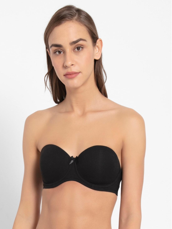 Women's Under-Wired Padded Strapless Full Coverage Multiway Bra FE52- Black-36B / Black