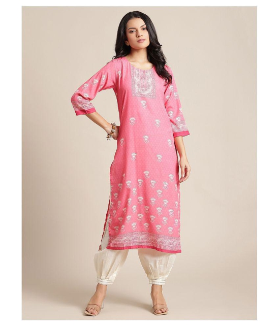 KSUT Pink Viscose Straight Kurti - Single - M