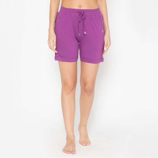 Plain Knitted Shorts For Women - Dahlia Assorted L