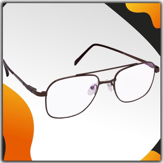 Hrinkar Trending Eyeglasses: Brown Rectangle Optical Spectacle Frame For Men & Women |HFRM-BWN-19002