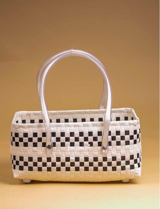 Black & White Reusable Half Basket