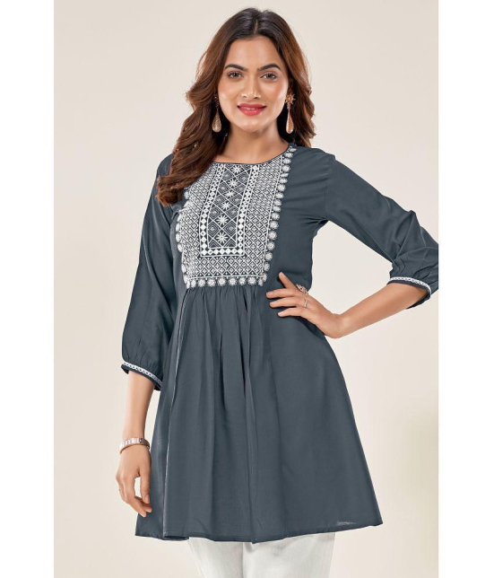 Glomee - Grey Viscose Women's Tunic ( Pack of 1 ) - None