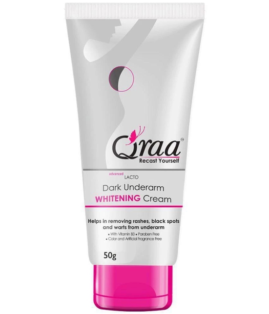 Qraa Advanced Lacto Dark Underarm Cream | For Uneven Skin Tone and Dark Underarms |Paraben Free | For Dark Body Parts like Neck, Ankles, Armpits, Thighs, Elbows & Underarm 50gm Pack of 1