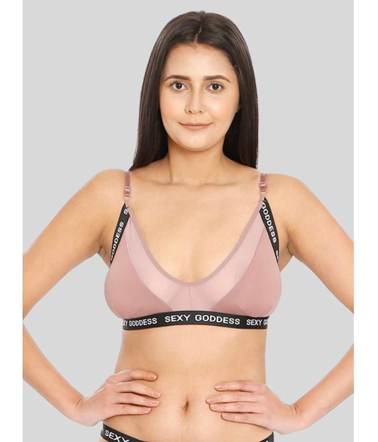 ILRASO - Mauve Nylon Removable Padding Women's Bralette Bra ( Pack of 1 ) - None