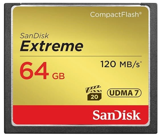 SanDisk Extreme 64GB CompactFlash Memory Card UDMA 7 Speed Up To 120MB/s