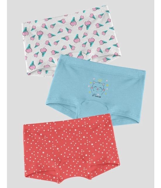 Ariel - Multi Cotton Blend Girls Bloomers ( Pack of 3 ) - None