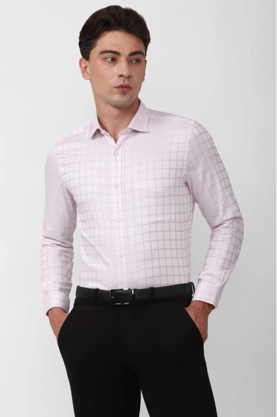 Men Pink Slim Fit Formal Full Sleeves Formal Shirt