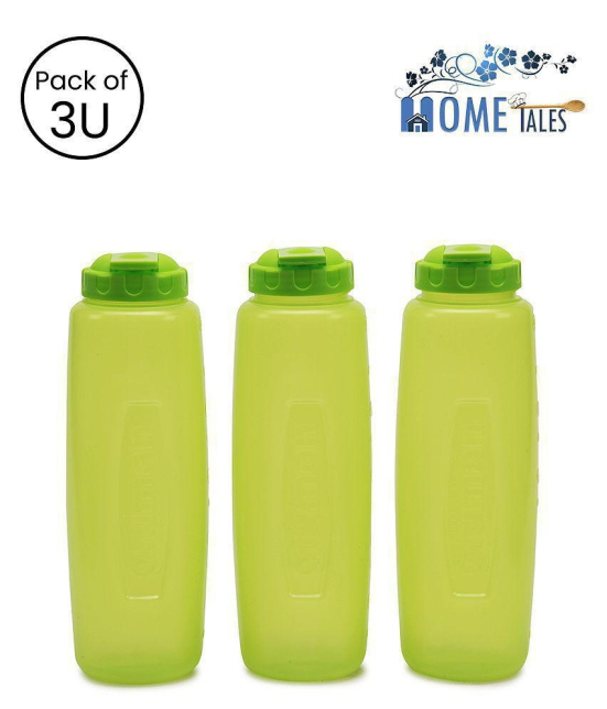 HOMETALES Fliptop Fridge Bottle, 1000ml Each, (3U), Green - Green