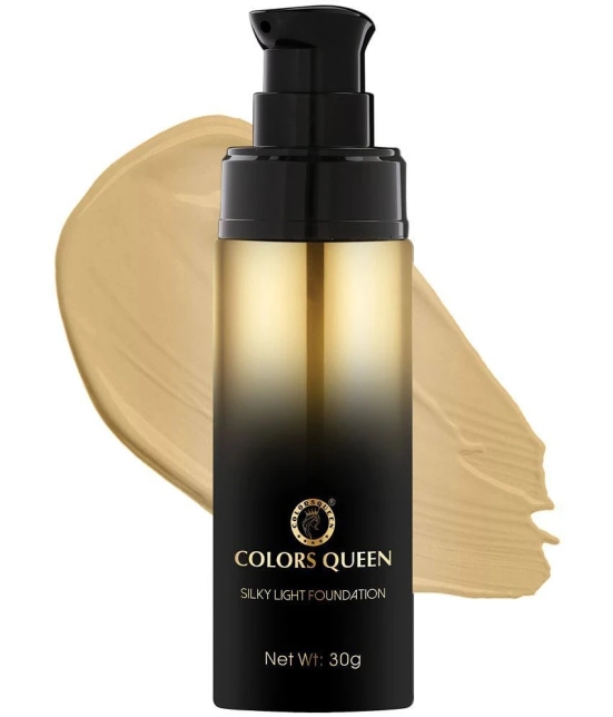 Colors Queen Silky Light Foundation with Dewy Finish 30g, Natural Beige (Shade - 03)