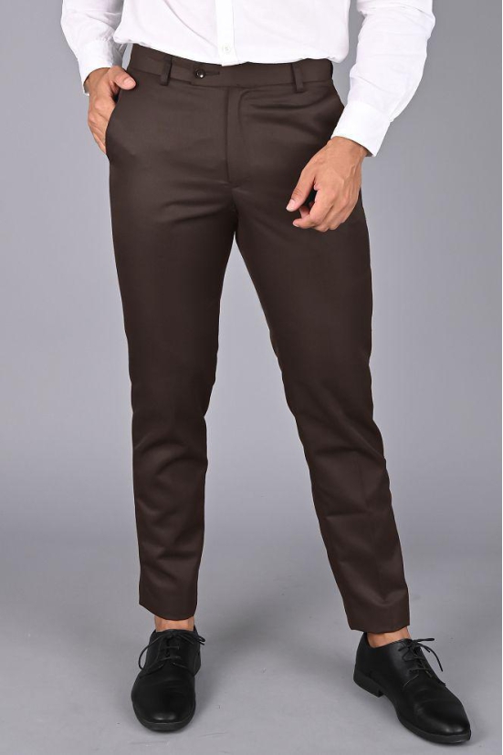 MANCREW - Brown Viscose Slim - Fit Men's Formal Pants ( Pack of 1 ) - None