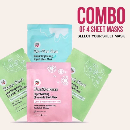 Pack of 4 POPxo Makeup Sheet Mask