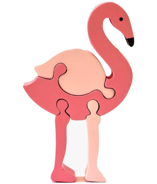 ilearnngrow Wooden Animal Puzzle for kids | Flamingo Puzzle Animal & Shapes Jigsaw Puzzle | Wooden Puzzle for Kids I Learning be a Fun Activity for 2 3 4 5 5+ Year Boys and Girls - Multicolo