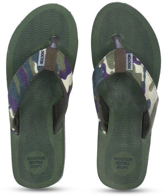 DOCTOR EXTRA SOFT - Olive Womens Thong Flip Flop - None