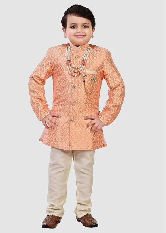 Arshia Fashions - Peach Silk Boys Sherwani ( Pack of 1 ) - None