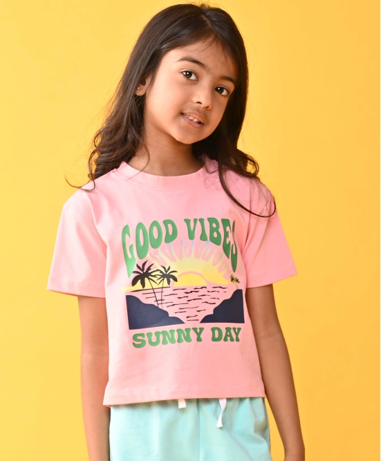 SUNNY DAY PEACH SUMMER GIRLS T-SHIRT-PEACH-12-14 YEARS / 1N / PEACH