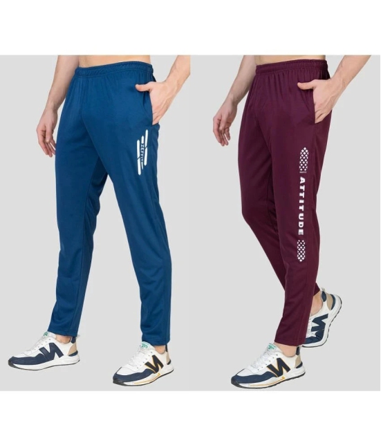 Zeffit - Multicolor Lycra Mens Trackpants ( Pack of 2 ) - None