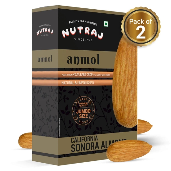 Nutraj Anmol Jumbo Size Sonora Almonds 500gm 500g (Pack Of 2)