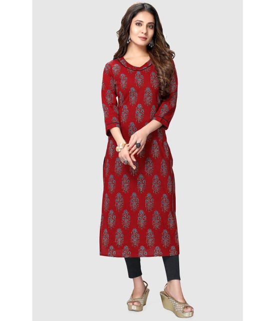 Rajnandini - Maroon 100% Cotton Women's Straight Kurti ( Pack of 1 ) - None