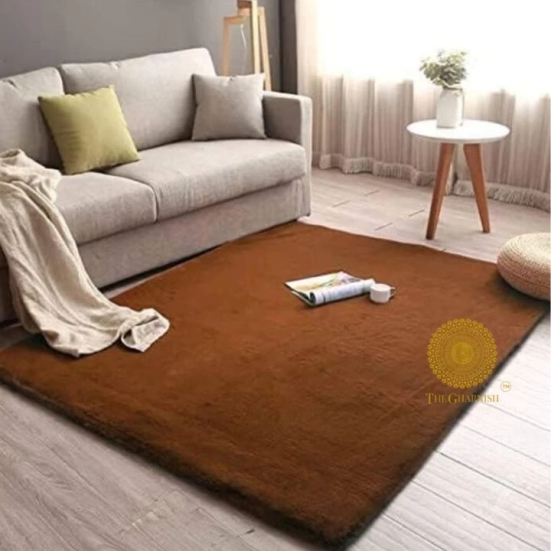 Rabitt Furr Super Soft Premium Carpet - Best Quality & Limited Edition-Brown / 5*7 Feet