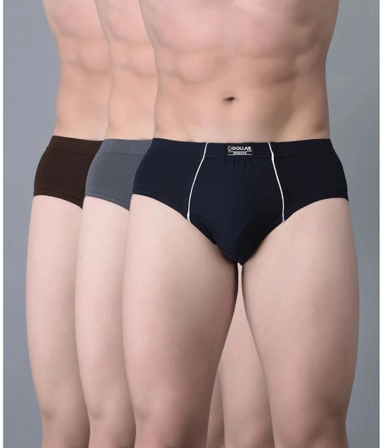 Pack of 3 Dollar Bigboss Assorted Solid Cotton Blend Men Brief - None