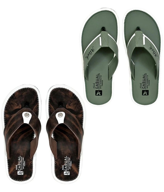 Altek Green Mens Thong Flip Flop - None