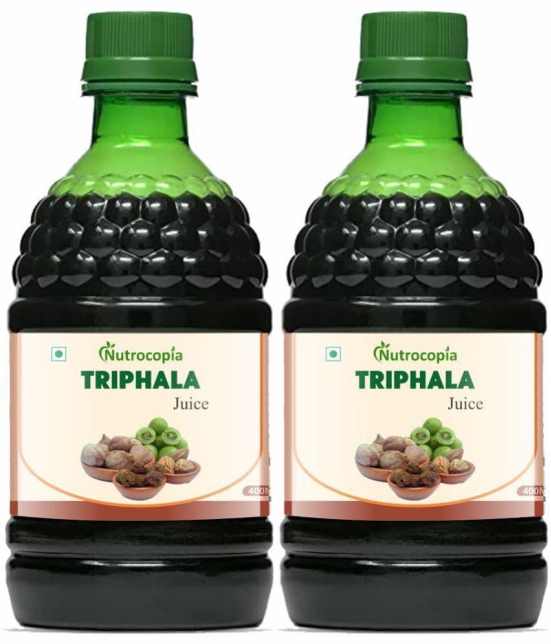 NUTROCOPIA Triphala Juice | 100% Ayurvedic | Relieves Constipation & Improves Digestion | No Added Sugar - 400 ML (Pack of 2)