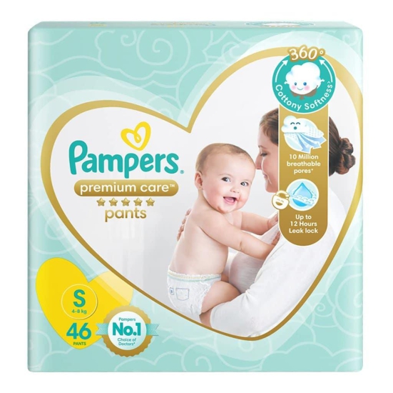 Pampers Premium Care Pants Small size baby diapers 46 Count