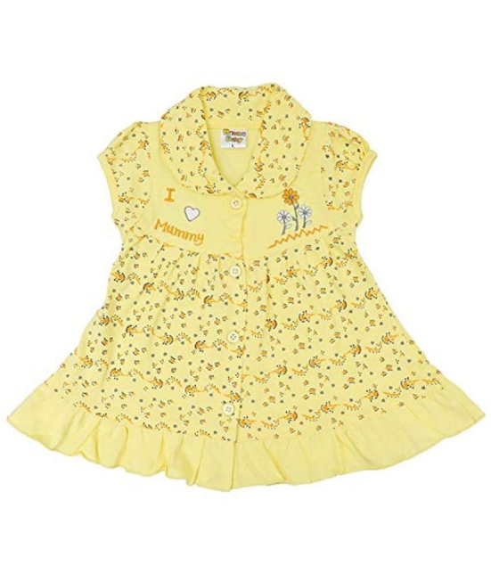 NammaBaby - Yellow Cotton Blend Baby Girl Frock ( Pack of 1 ) - None