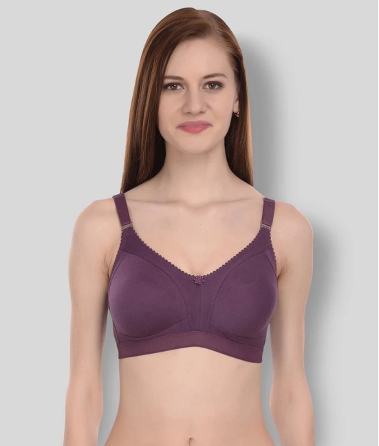 Elina - Purple Cotton Non - Padded Womens T-Shirt Bra ( Pack of 1 ) - 40D