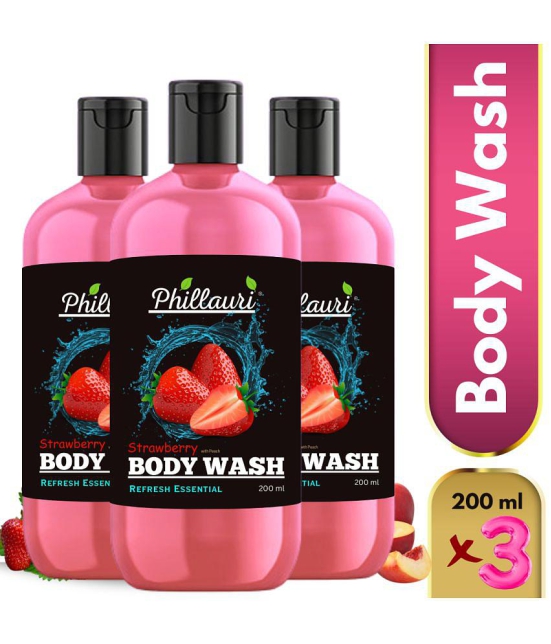 Phillauri Strawberry bodywash Nourishing Shower Gel 200 mL Pack of 3