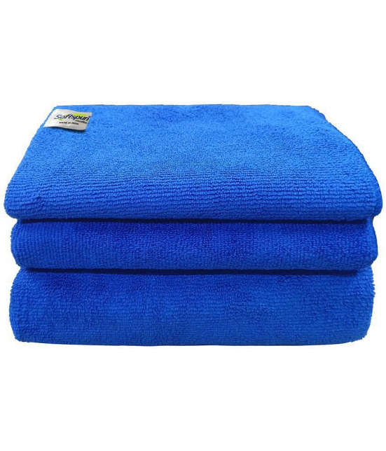 SOFTSPUN Single Microfibre Bath + Hand + Face Towel Set Blue - Blue