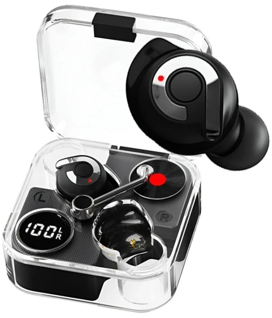 VERONIC Music Bot Bluetooth True Wireless (TWS) In Ear 32 Hours Playback Powerfull bass,Fast charging IPX4(Splash & Sweat Proof) Black