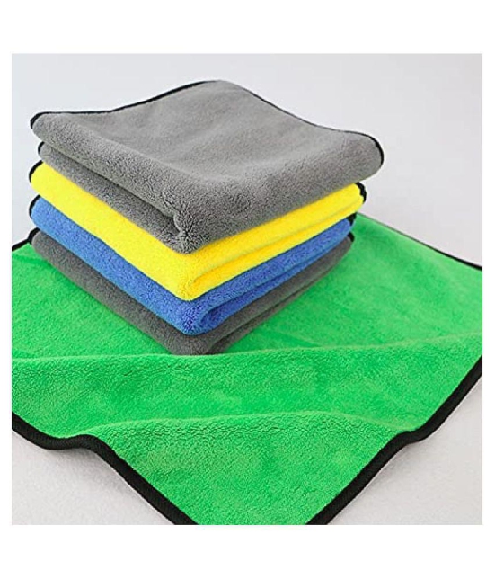 INGENS Microfiber Cloth for Car Cleaning and Detailing, Dual Sided, Extra Thick Plush Microfiber Towel Lint-Free(Pack of 5), Multicolor 650 GSM, 40cm x 40cmÂ â?¦