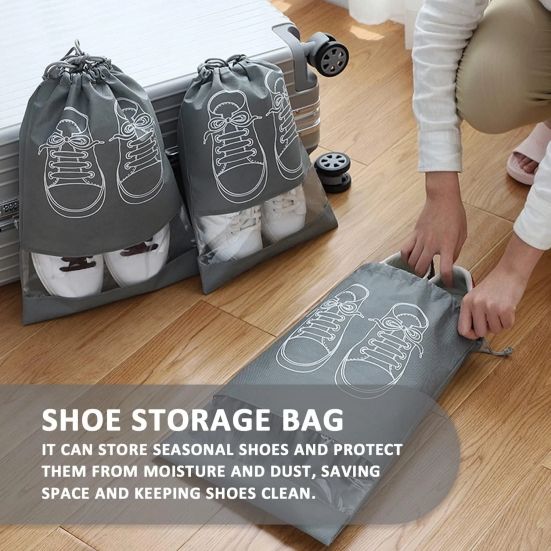 Uttamrobotics Shoe Bag - Transparent Window Portable Travel Dust-Proof Shoe Bags