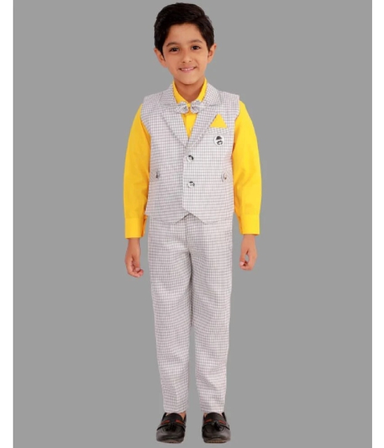 DKGF Fashion - Yellow Cotton Blend Boys Shirt & Pants ( Pack of 1 ) - None