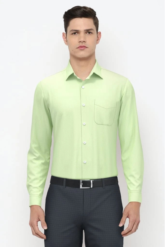 Men Green Slim Fit Formal Full Sleeves Formal Shirt