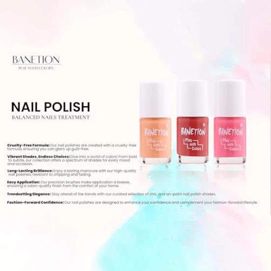 BANETION Zen-g New generation Makeup - Mini Nail Kit - Bestie - 30ml (Set of 4) | Glossy Nail Polish Set | Long Lasting & High Gloss Effect | Chip Resistant Nail Paints | Cruelty-free & Vegan