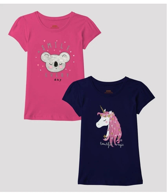 Ariel - Multicolor Cotton Girls T-Shirt ( Pack of 2 ) - None