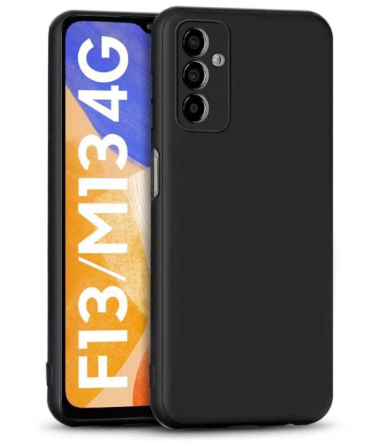 Case Vault Covers - Black Silicon Plain Cases Compatible For Samsung Galaxy F13 ( Pack of 1 ) - Black