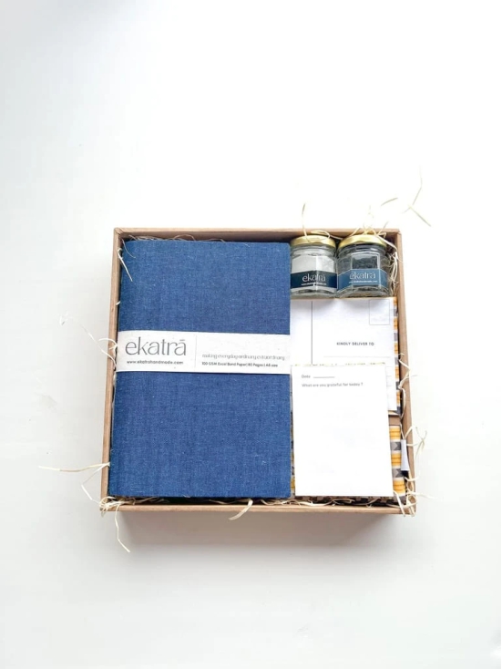 Sustainable Gratitude Hamper by Ekatra - Blue Solid