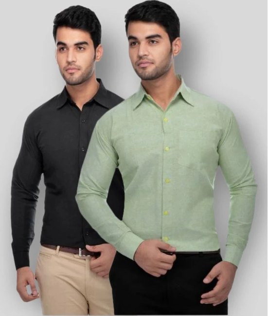 DESHBANDHU DBK - Multicolor Cotton Regular Fit Mens Formal Shirt (Pack of 2) - None